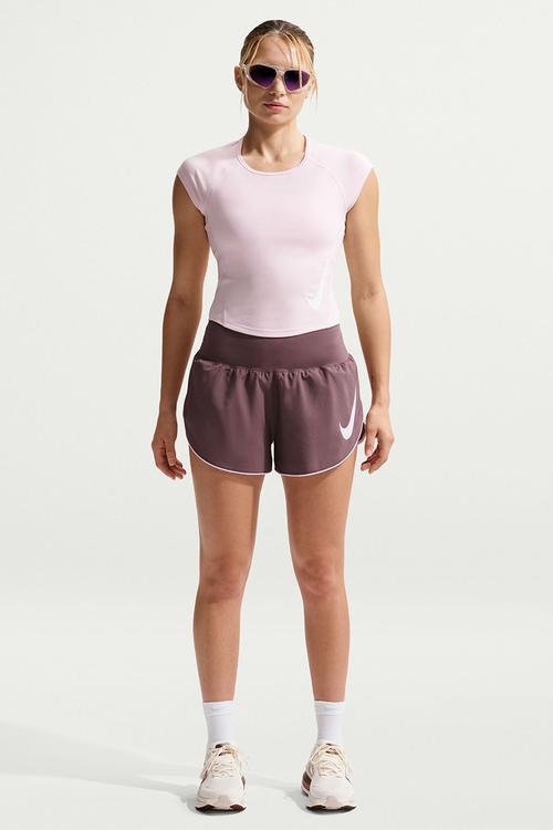 W Nk Tempo Flw Swsh Mr Df Shrt - Tattoo/Reflective Silv/Pink Foam