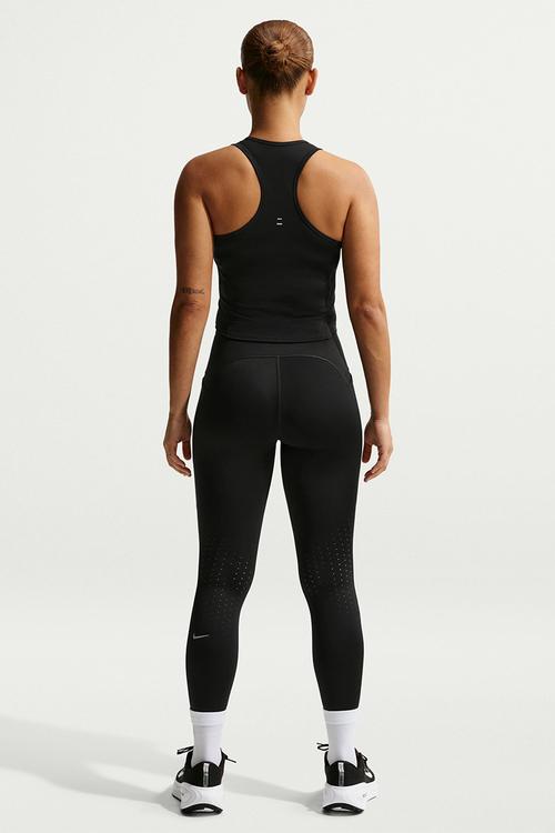 W Nk Tempo Swoosh Run Df Tank - Black/Reflective Silv/White