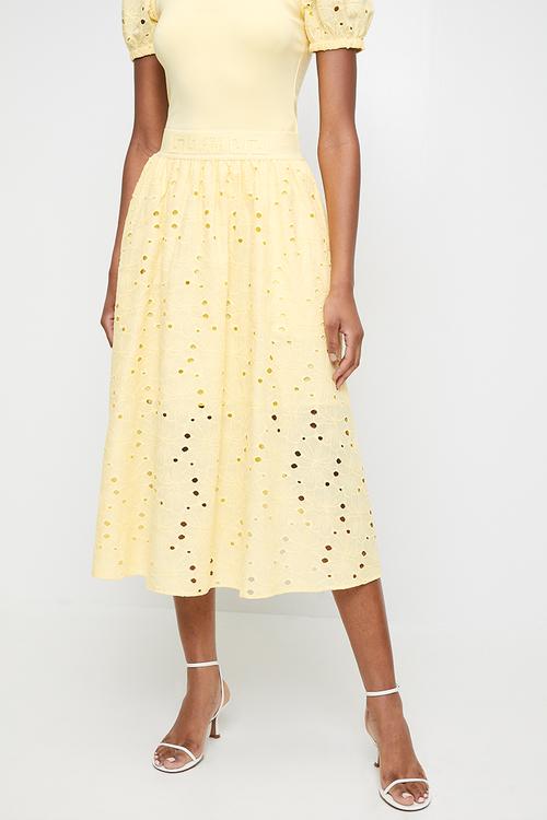 Ladies dakota flare skirt - lemon