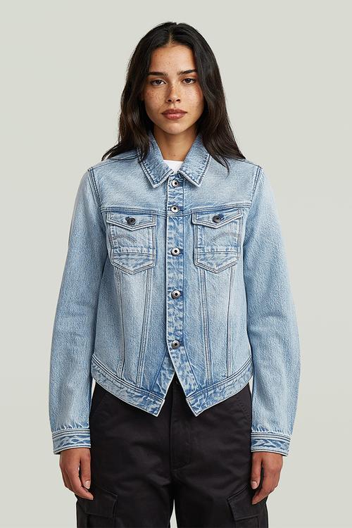 Pitched hem Slim jacket wmn - Sun faded cloudburst