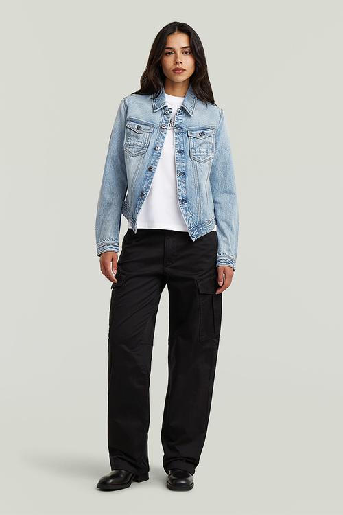 Pitched hem Slim jacket wmn - Sun faded cloudburst