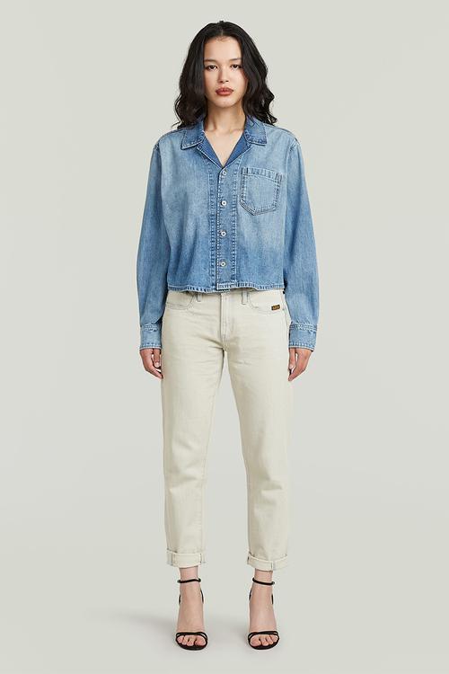 Resort Boxy Relaxed Shirt l\s wmn - Faded blue kyanite