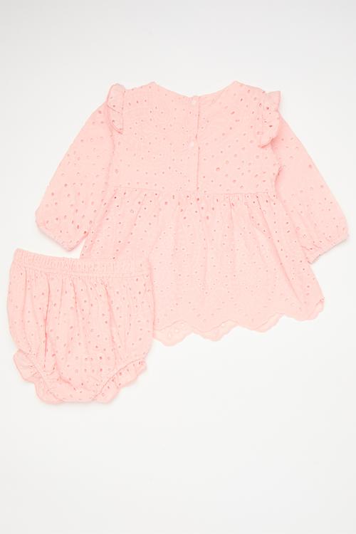 Peplum dress & shorts set - pink