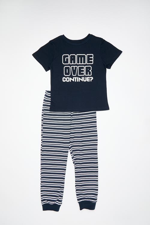 Pj set - dark navy/stripe