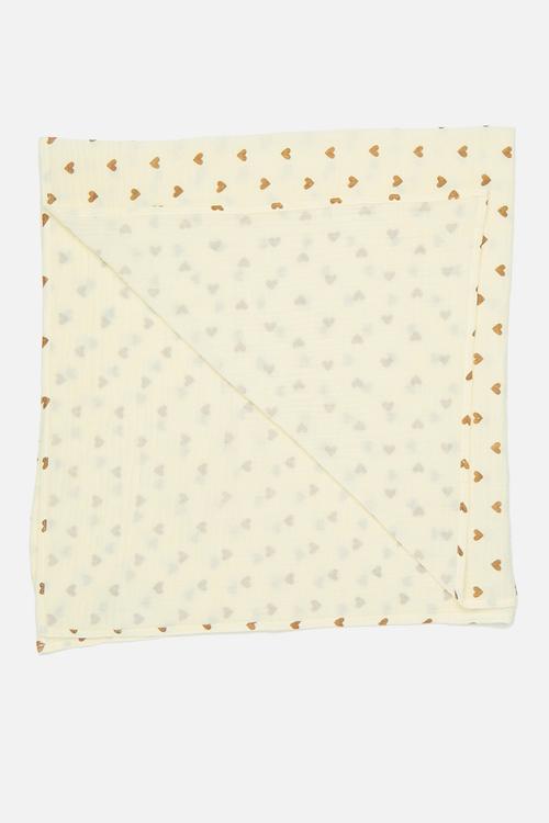 Baby blanket - cream/hearts