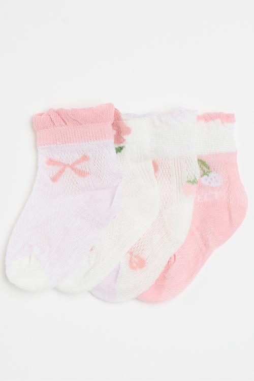 4 pack ankle socks - pink/multi