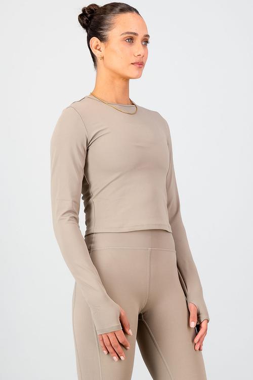 Olivia Fitted Long Sleeve - Cashew