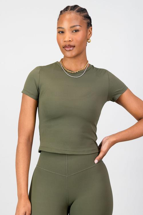 Olivia Fitted Tee - Olive