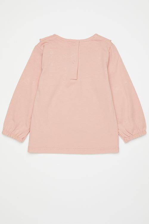 Long sleeve collared tee - pastel pink