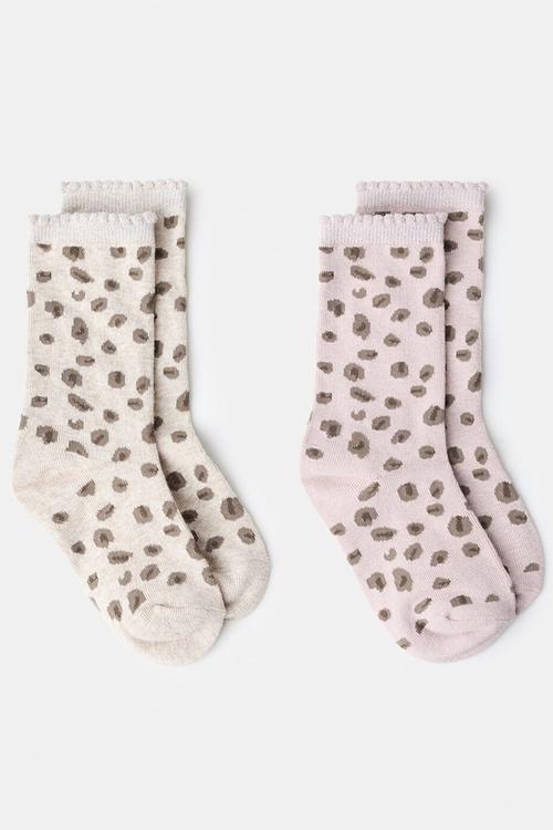 2 pack patterned socks - brown