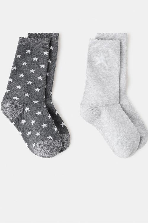 2 pack patterned socks - Medium Heather Grey