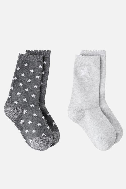 2 pack patterned socks - Medium Heather Grey