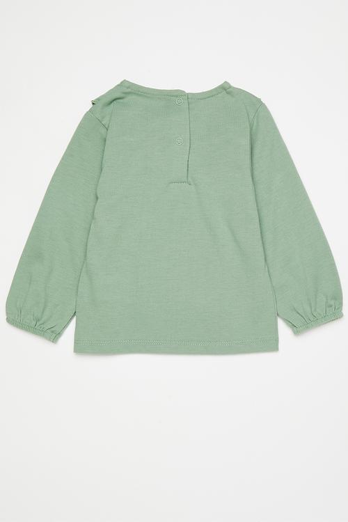 Long sleeve collared tee - fern green
