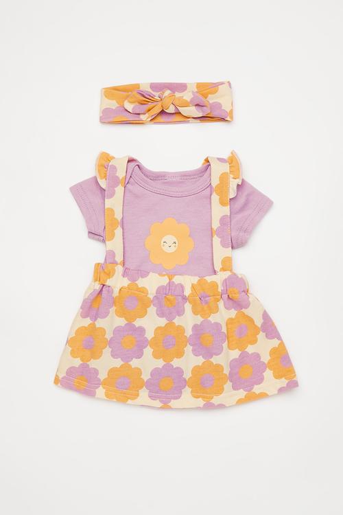Suspender bodysuit with headband - multi