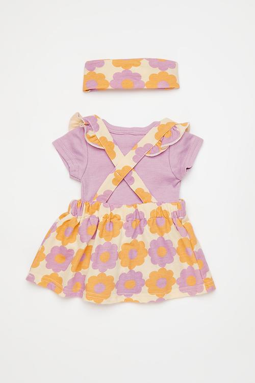 Suspender bodysuit with headband - multi