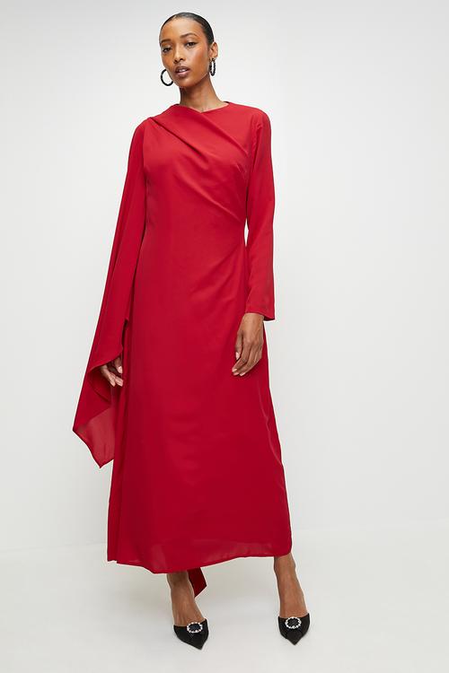 Maxi Woven Dress - Red