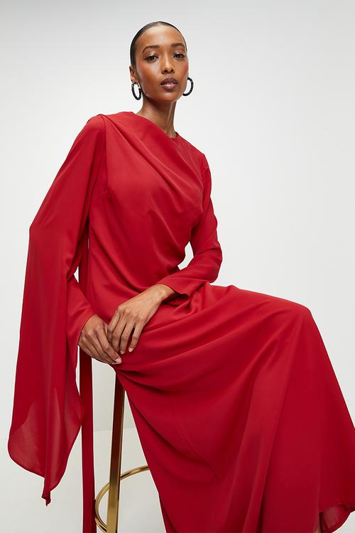 Maxi Woven Dress - Red