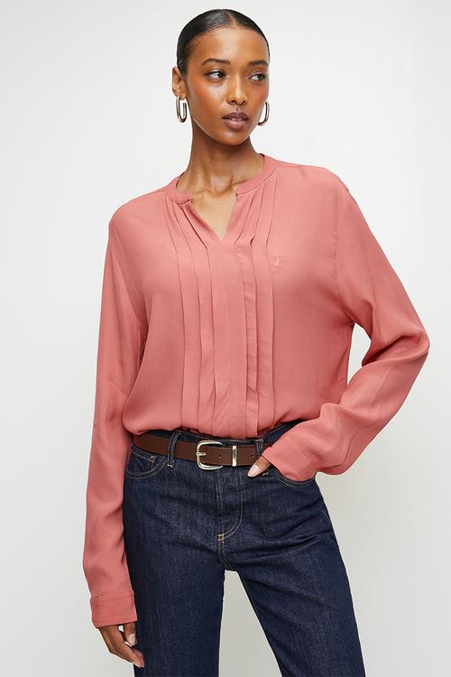 Wmn Gabriella Long sleeve Blouse - Brick