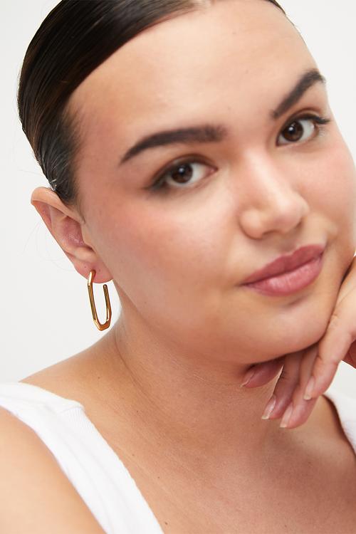 Modern Trend Hoop Earrings - Gold