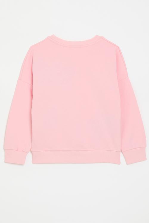 Embroidered butterflies sweatshirt - light pink