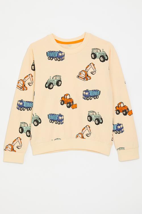 Fleet multi graphic sweater - cornsilk white