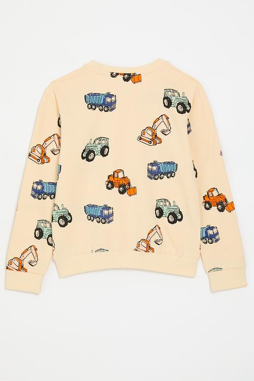Fleet multi graphic sweater - cornsilk white