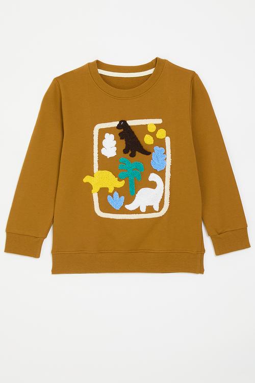 Chenille embroidered sweatshirt - ginger/multi