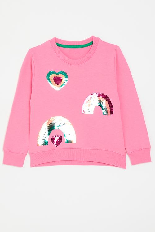 Sequinned graphic sweatshirt - medium pink
