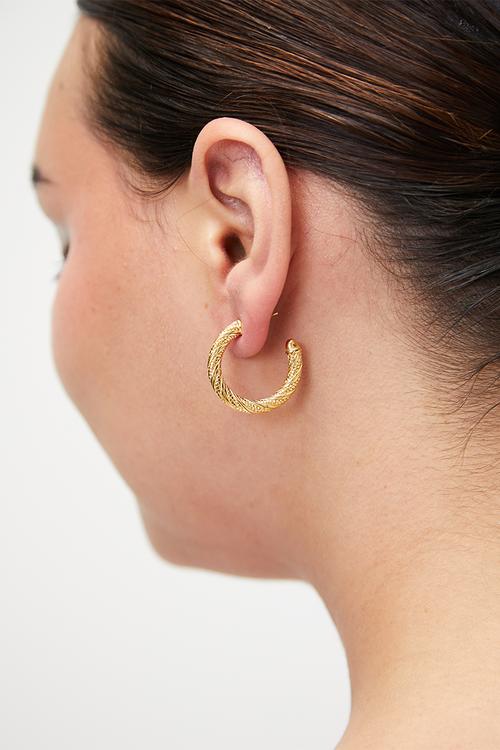 Elegant Spiral Hoop Earrings - Gold