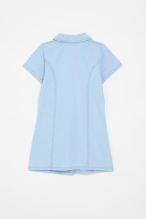 Princess line denim dress - light blue