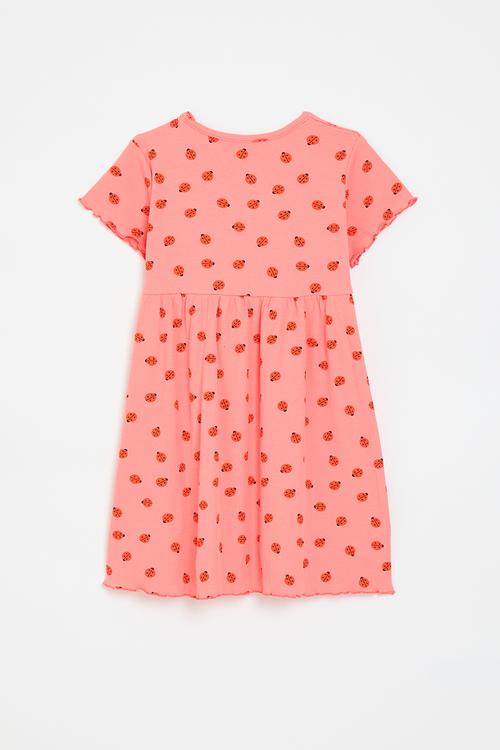 Ladybug all-over-print skeater dress - pink