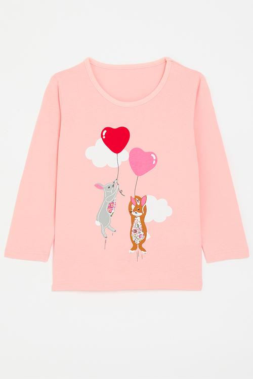 Printed t-shirt - pink/heart balloons