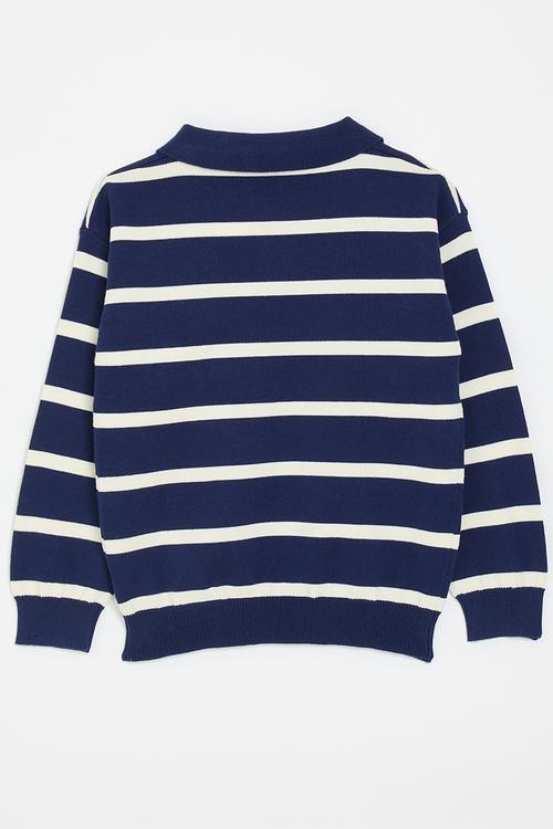 Collared jersey - blue/white