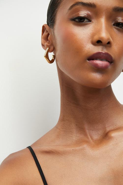 Cynthia curved hoop earrings - gold