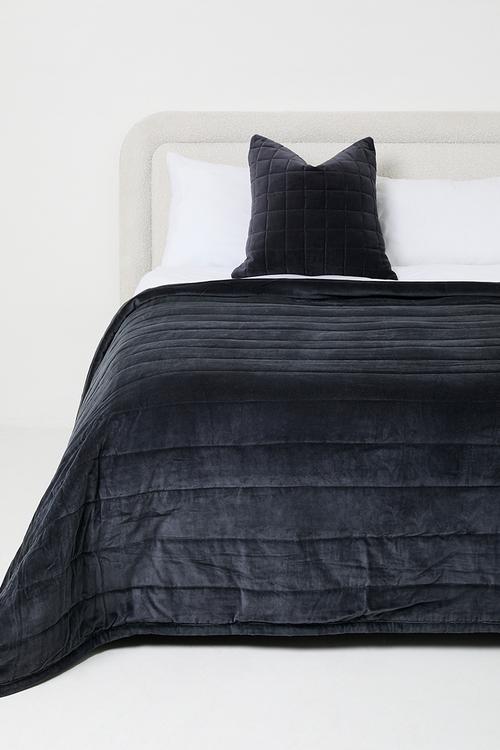 Velvet Quilt - Charcoal