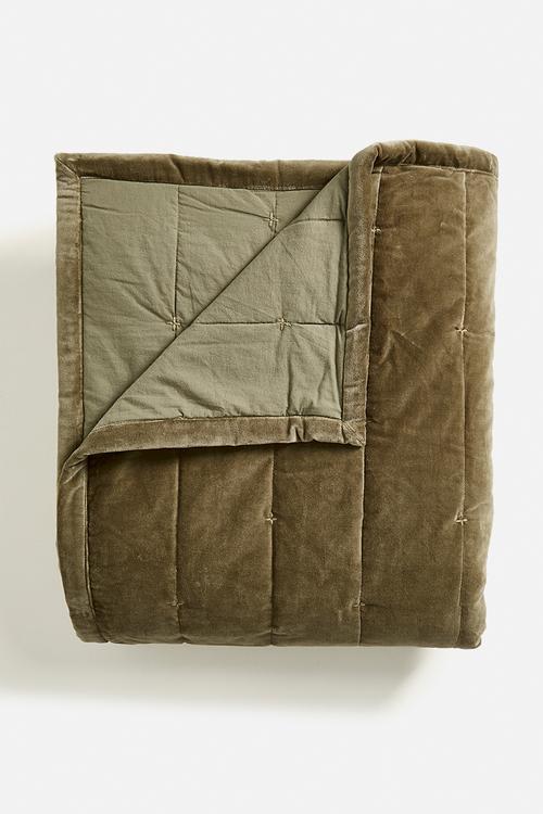 Velvet Quilt - Taupe
