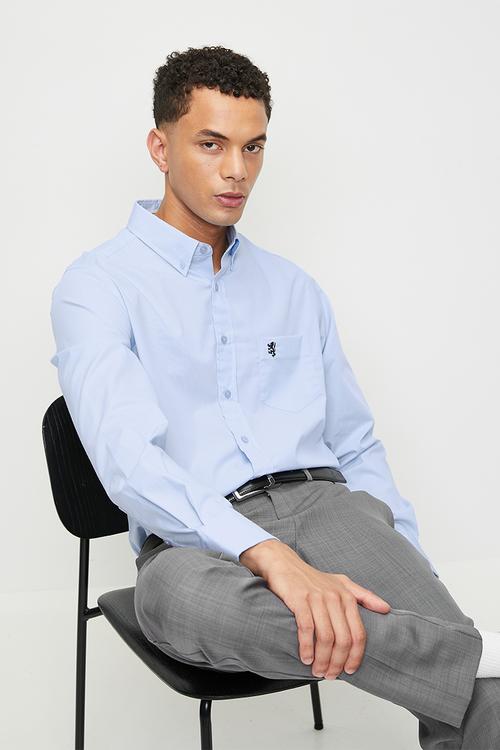 Jacob Ls Classic Stretch Shirt - Blue