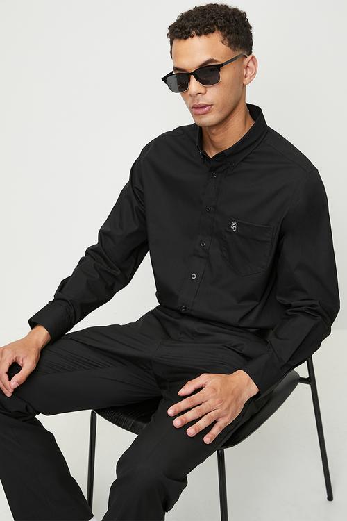 Jacob Ls Classic Stretch Shirt - Black