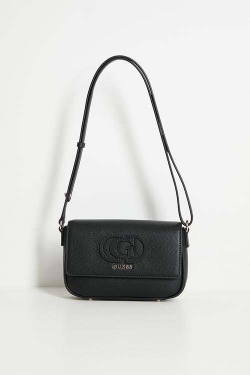 Isola Convertible Crossbody Flap Bag - Black