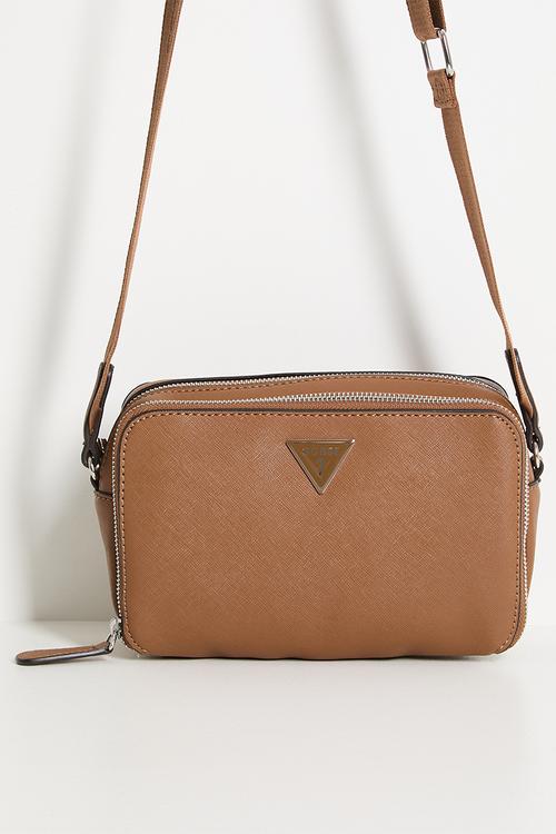 Viviette mini zip crossbody bag - cognac