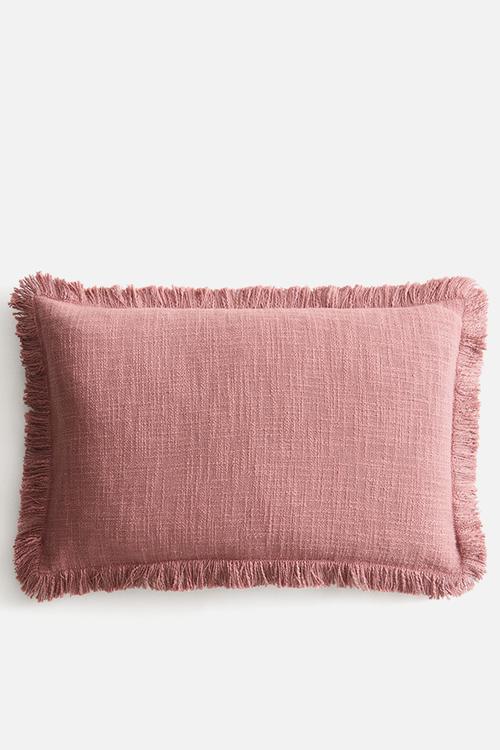 Slub weave cushion cover - dusty pink