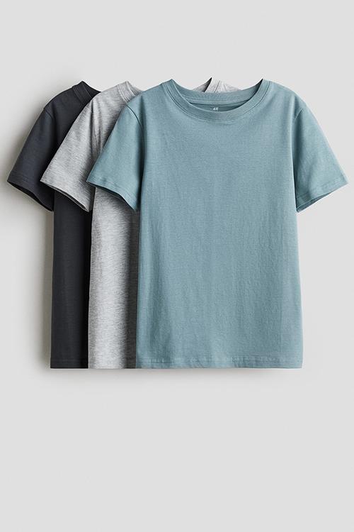 3-pack t-shirts -  turquoise/grey marl 