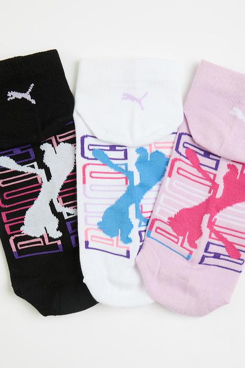 Ladies 3pk low cut graphic socks - multi
