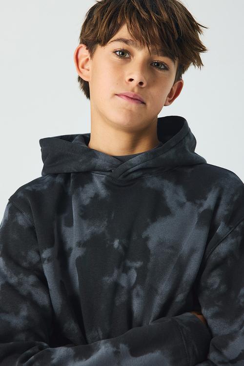 Hoodie - black tie-dye