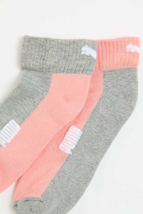 Ldies cushion 2pk socks - multi