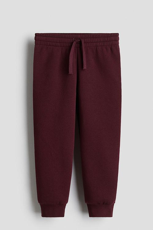 Brushed-inside joggers - dark red