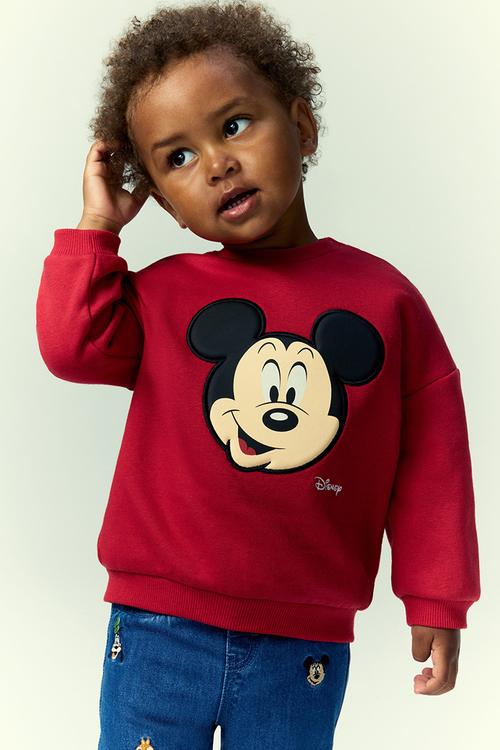 Print-motif sweatshirt - red mickey mouse