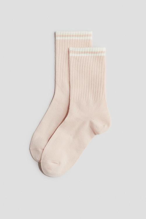 5 pack socks - light pink & light blue