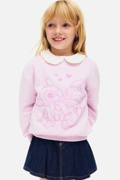 Printed sweatshirt - light purple & pink