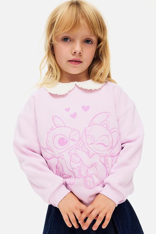 Printed sweatshirt - light purple & pink